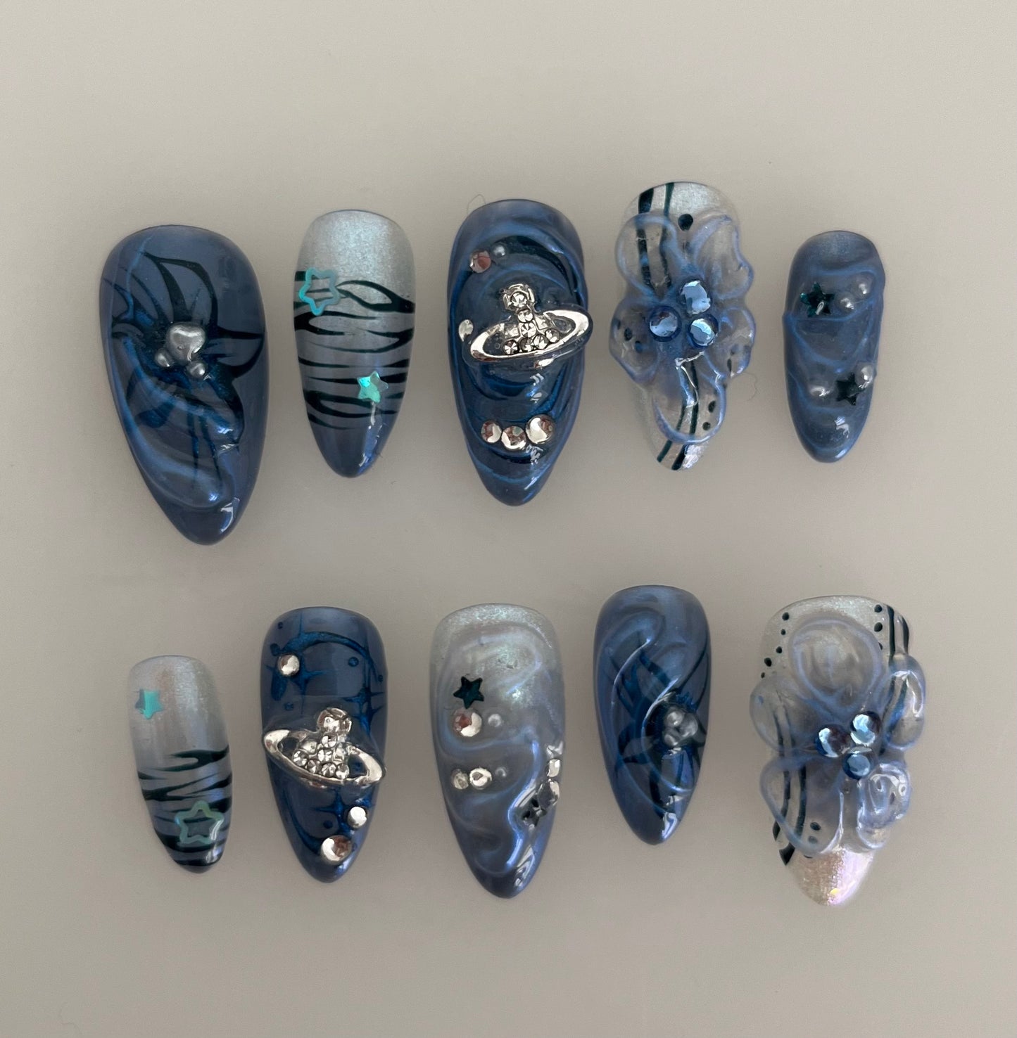 slate blue iridescence - made to order