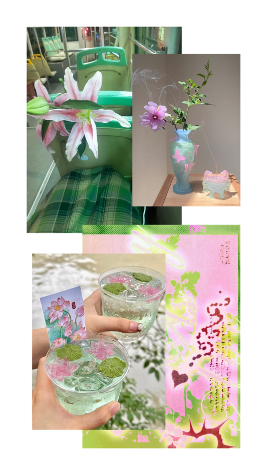 neon lillies and lotuses - moodboard set