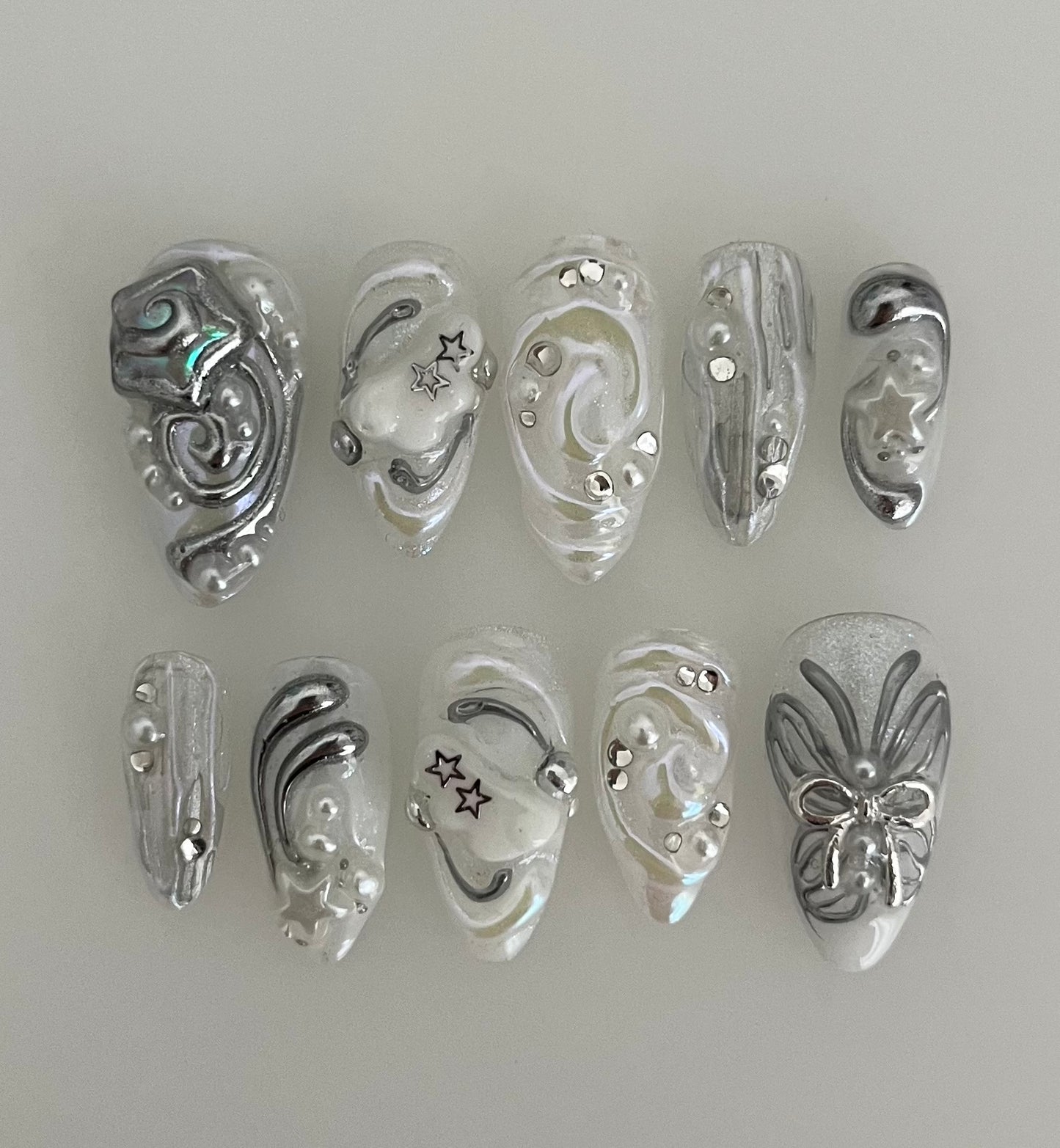 white iridescence - made to order