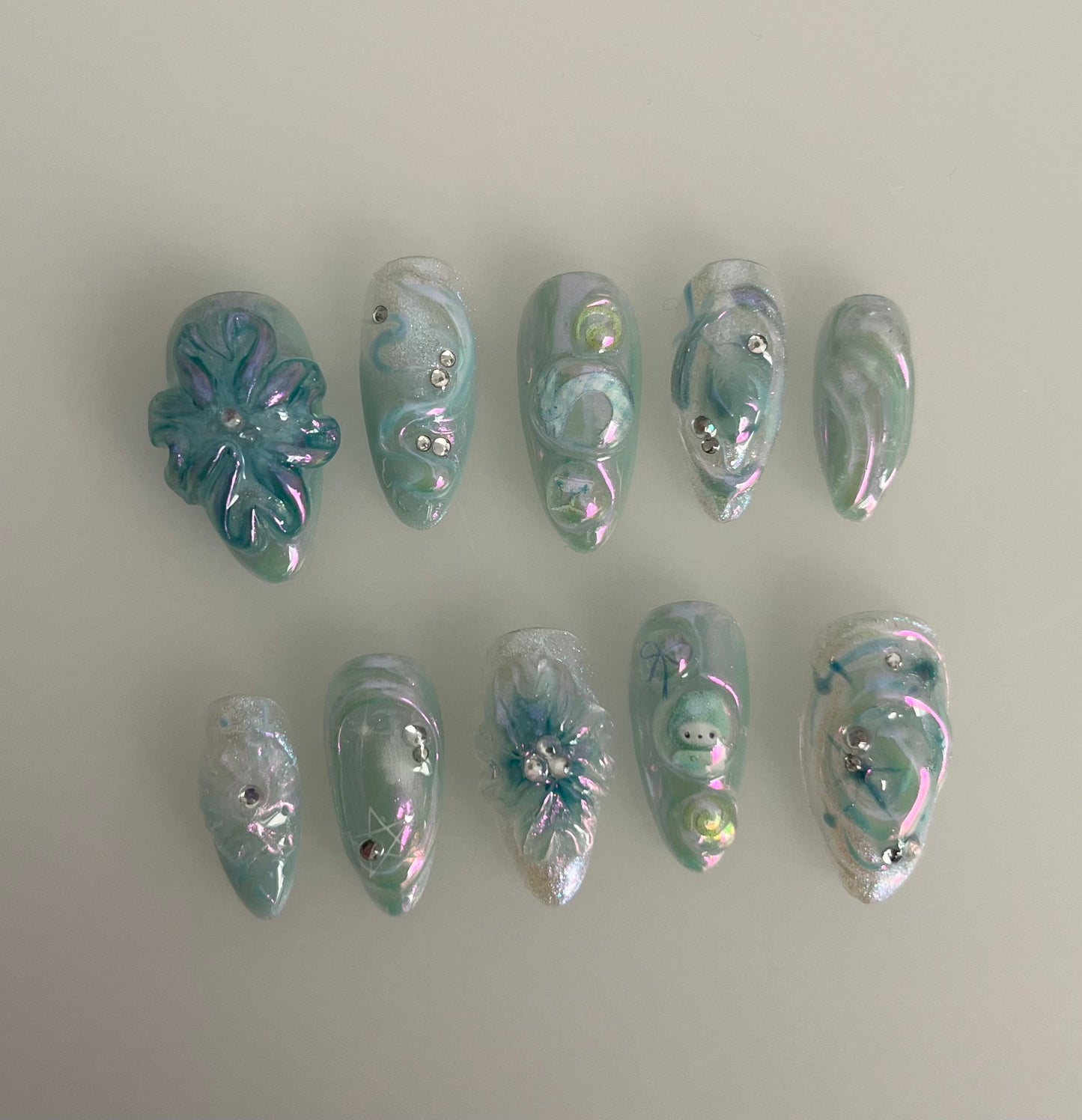 teal iridescence - made to order
