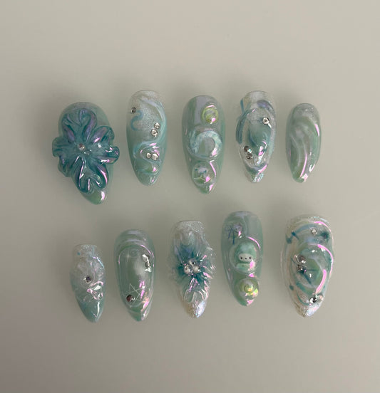 teal iridescence - made to order