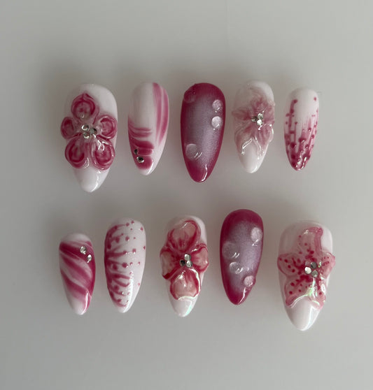 fuschia florals - made to order