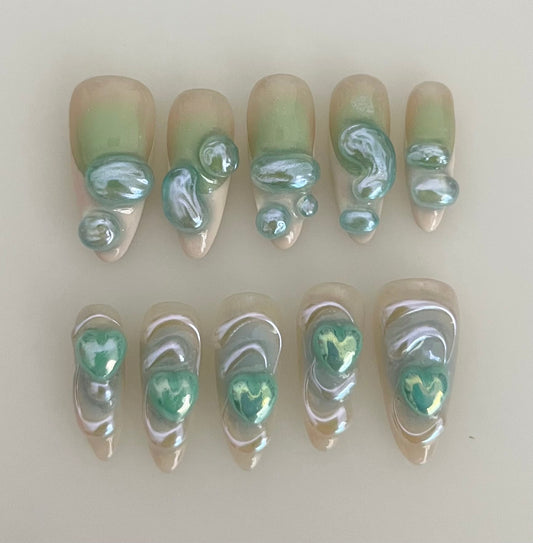 bubbly hearts - made to order