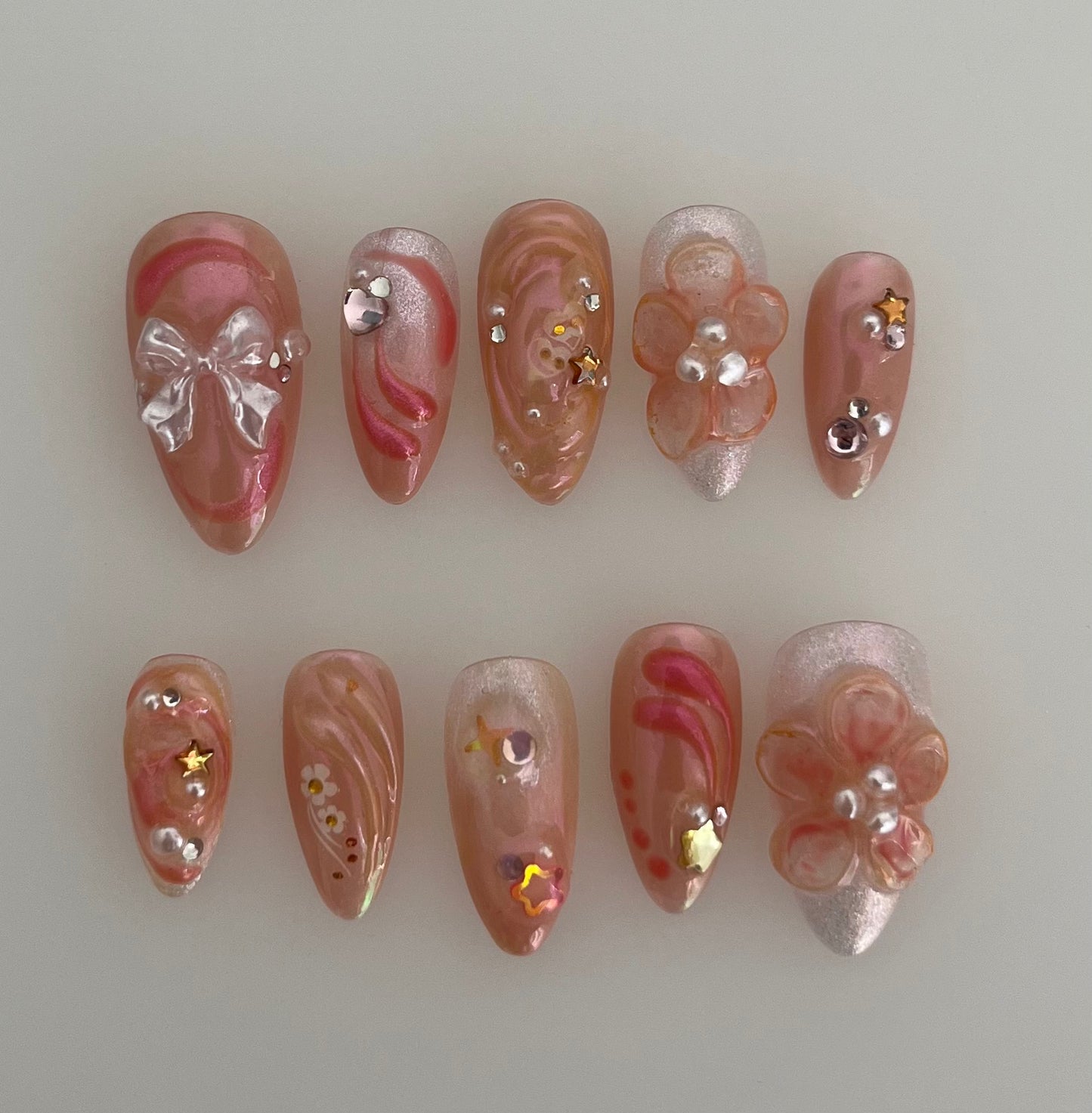 peach iridescnce - made to order