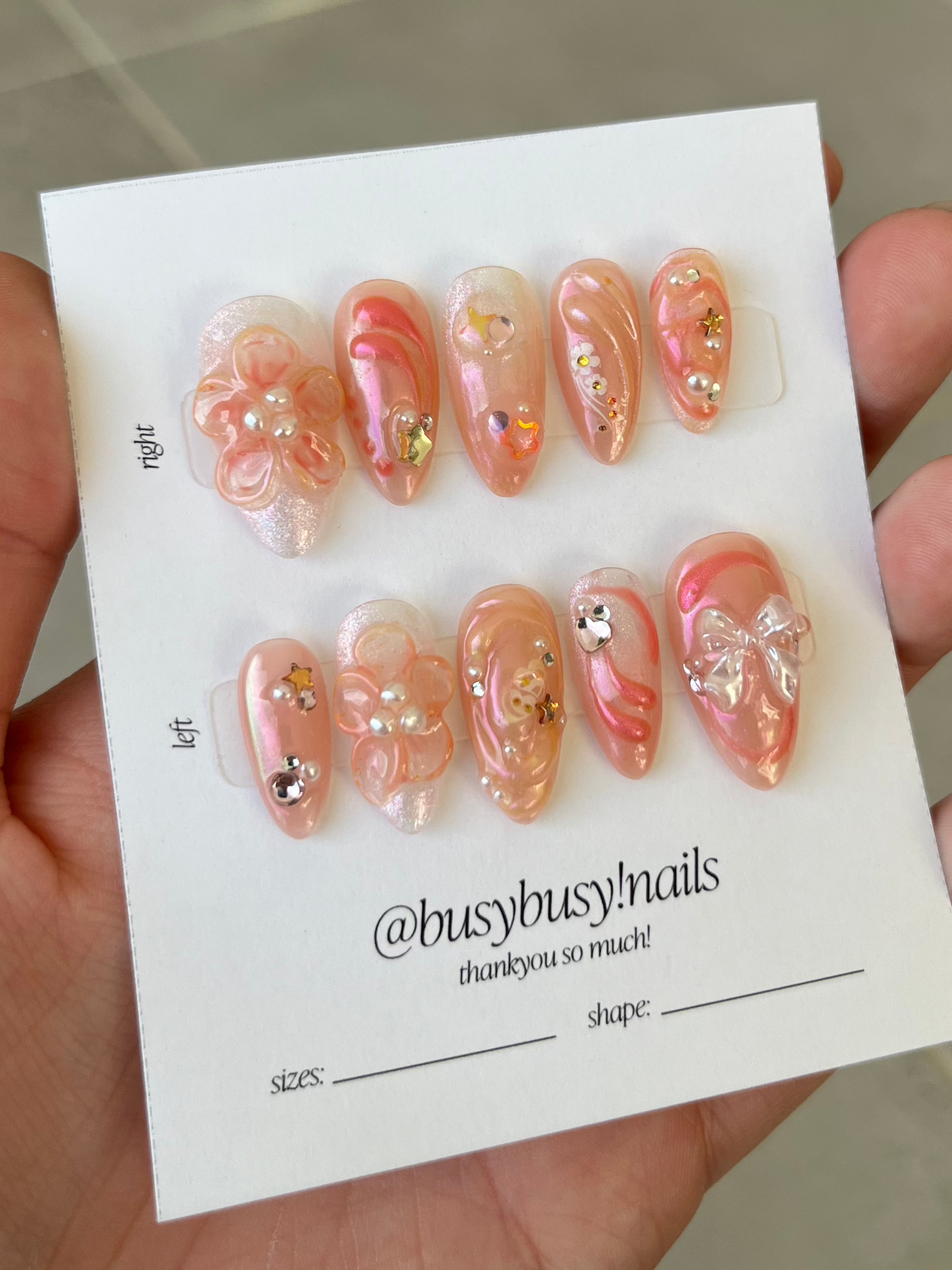 peach iridescnce - made to order